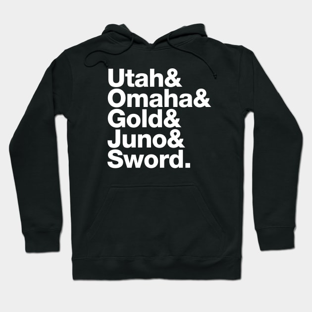 D-Day Beaches Normandy "Utah & Omaha & Gold & Juno & Sword" Hoodie by Decamega